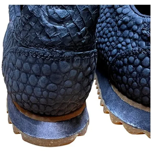 WODEN Ydun Croco II Sneaker Women Size US 5.5 Black Textured Leather Shoe *READ - Picture 6 of 16
